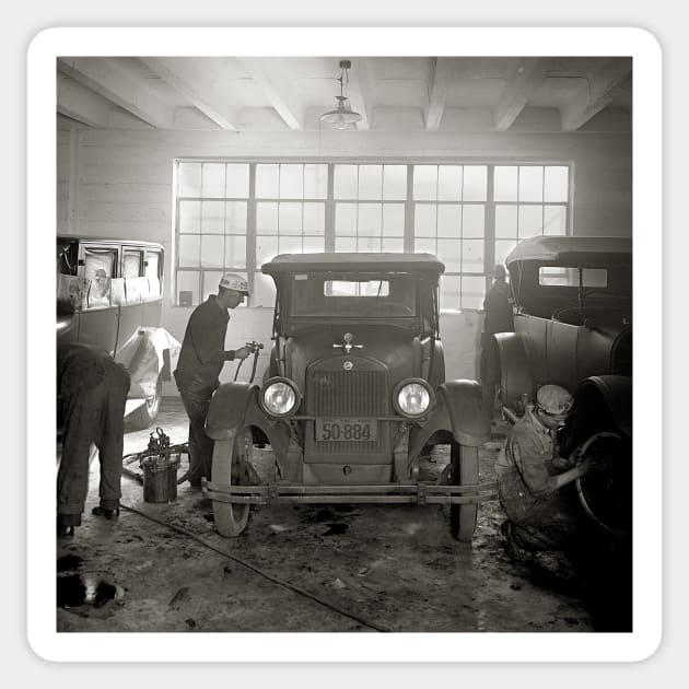 Auto Body Shop, 1926. Vintage Photo Sticker by historyphoto